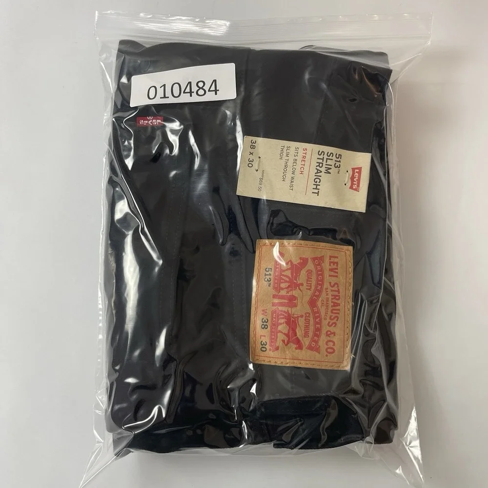 Levis 513 Jeans Mens 38x30 Black Slim Straight Jeans Dark Wash Denim Grunge Goth
